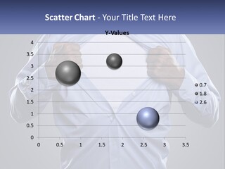 A Man In A Blue Shirt Is Opening His Shirt PowerPoint Template