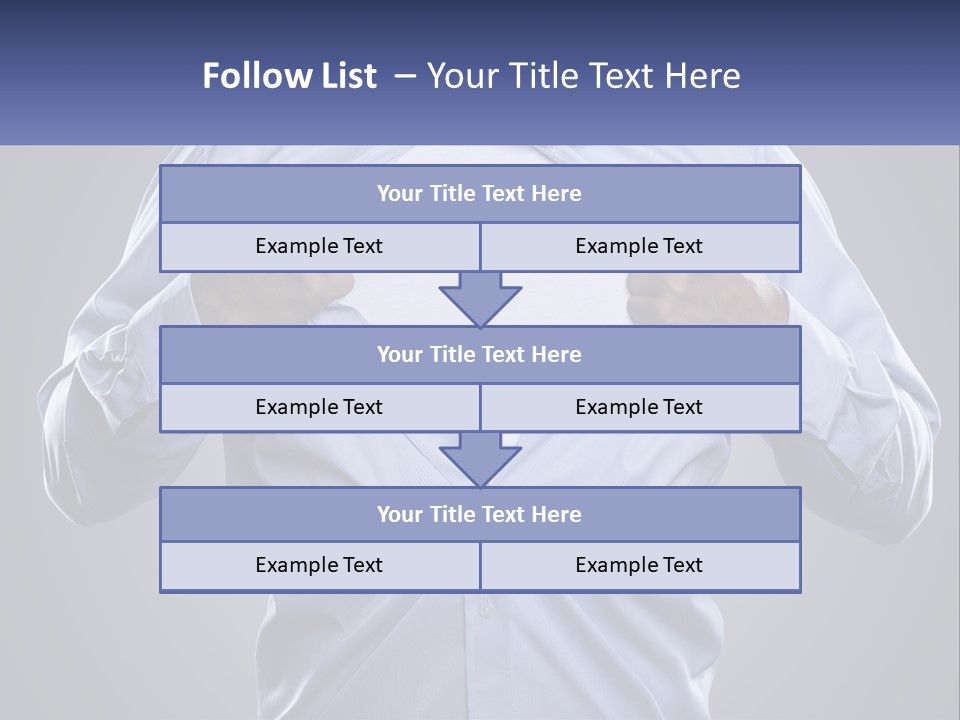 A Man In A Blue Shirt Is Opening His Shirt PowerPoint Template
