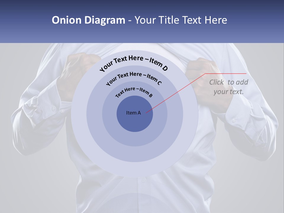 A Man In A Blue Shirt Is Opening His Shirt PowerPoint Template