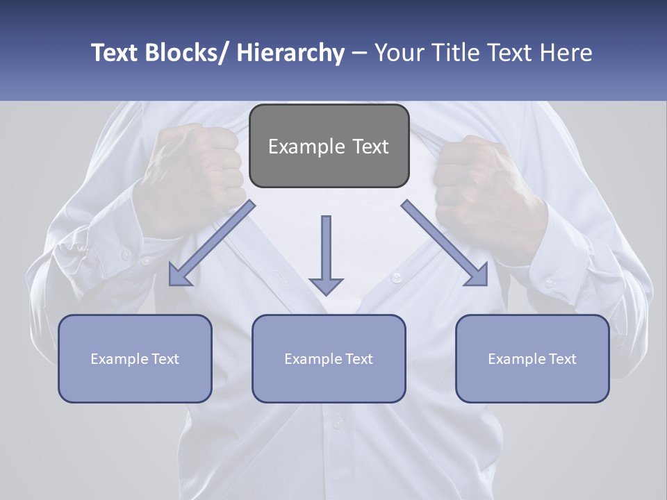 A Man In A Blue Shirt Is Opening His Shirt PowerPoint Template