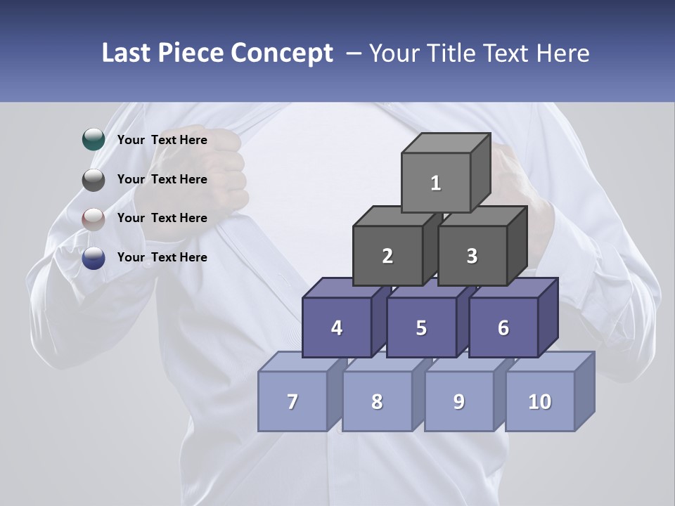 A Man In A Blue Shirt Is Opening His Shirt PowerPoint Template