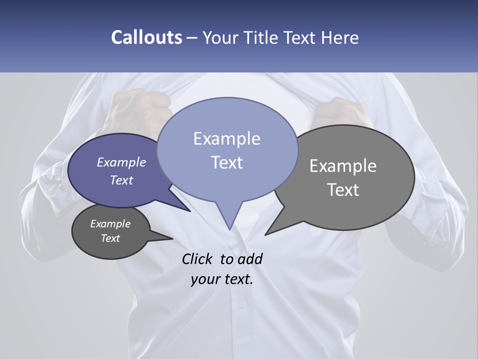 A Man In A Blue Shirt Is Opening His Shirt PowerPoint Template