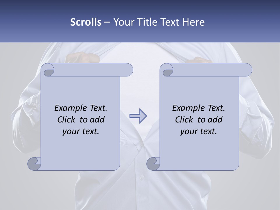 A Man In A Blue Shirt Is Opening His Shirt PowerPoint Template