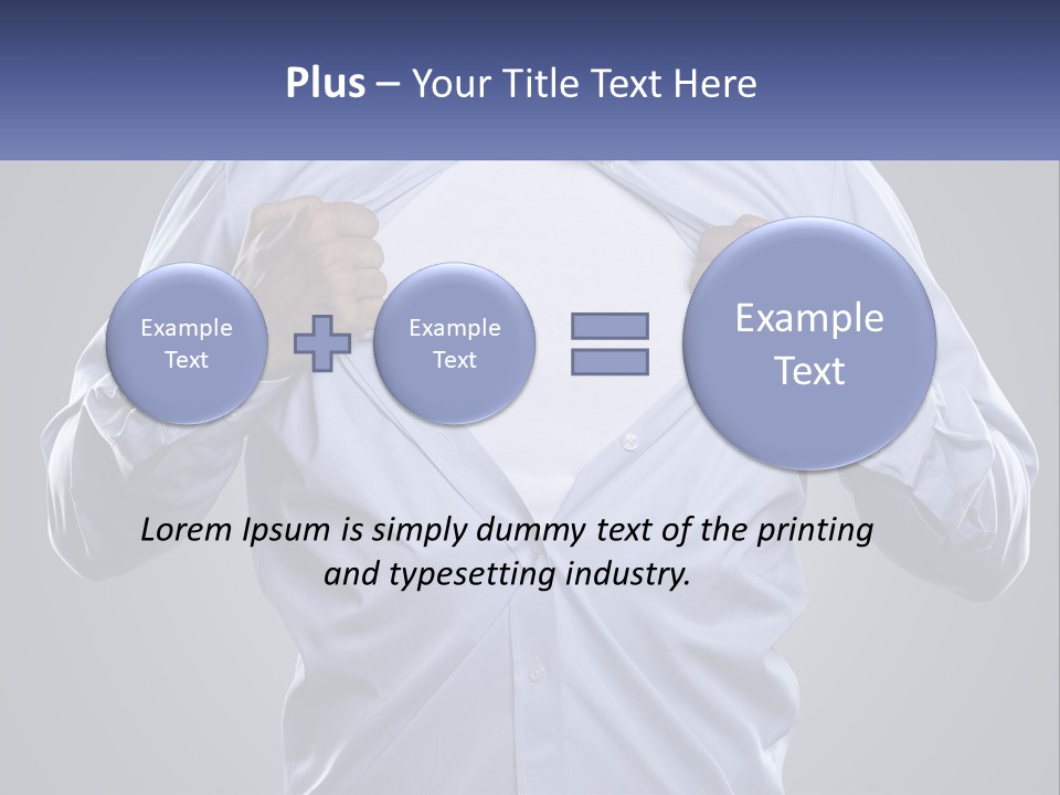 A Man In A Blue Shirt Is Opening His Shirt PowerPoint Template