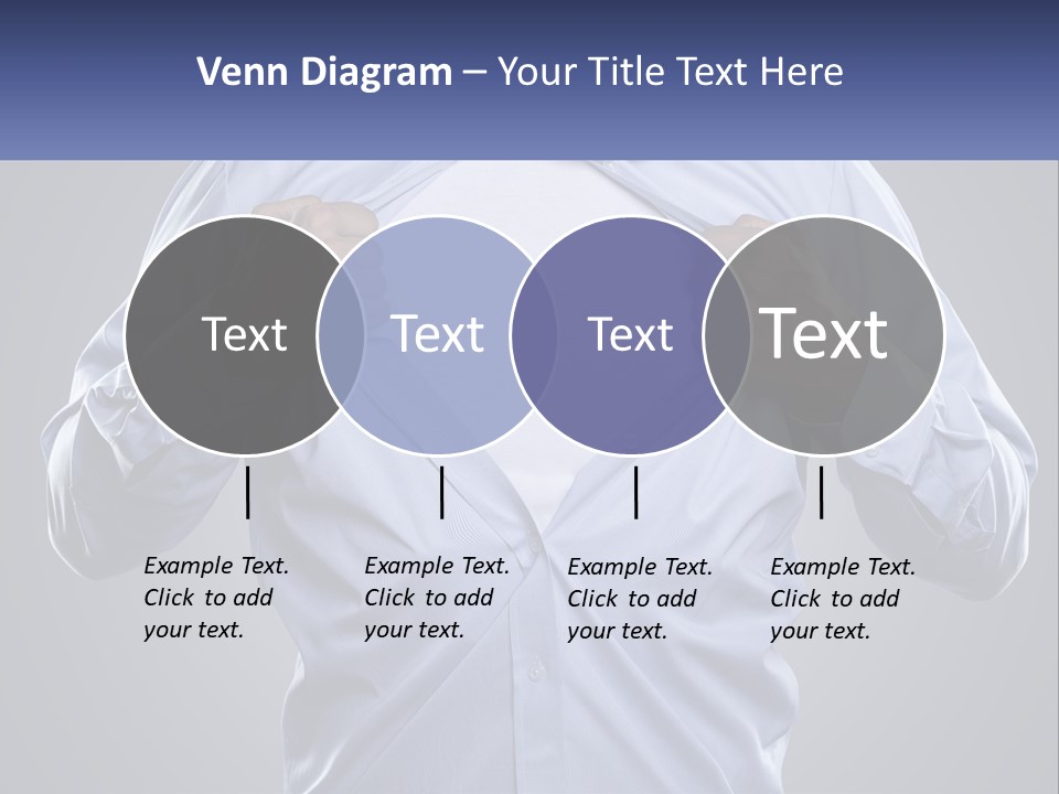 A Man In A Blue Shirt Is Opening His Shirt PowerPoint Template