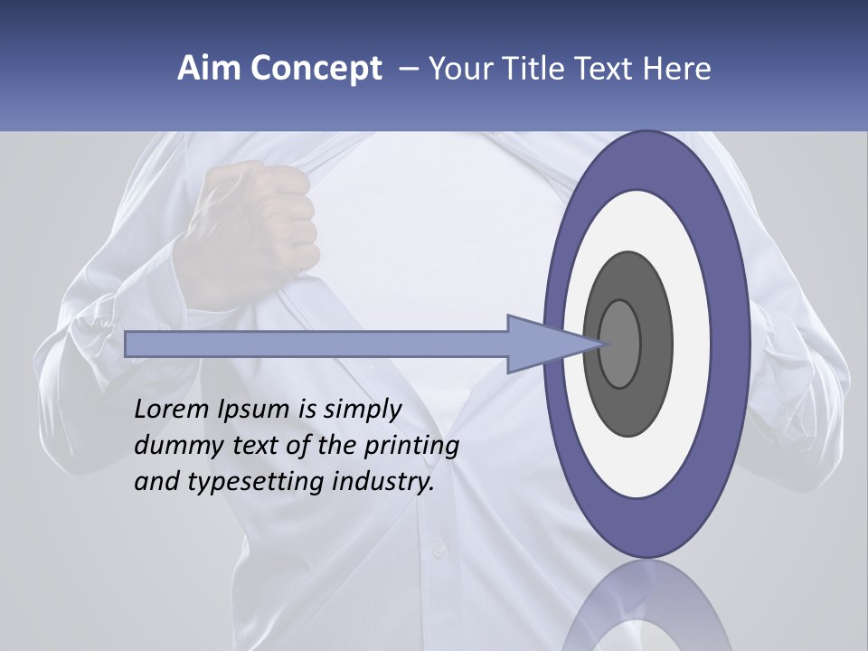 A Man In A Blue Shirt Is Opening His Shirt PowerPoint Template