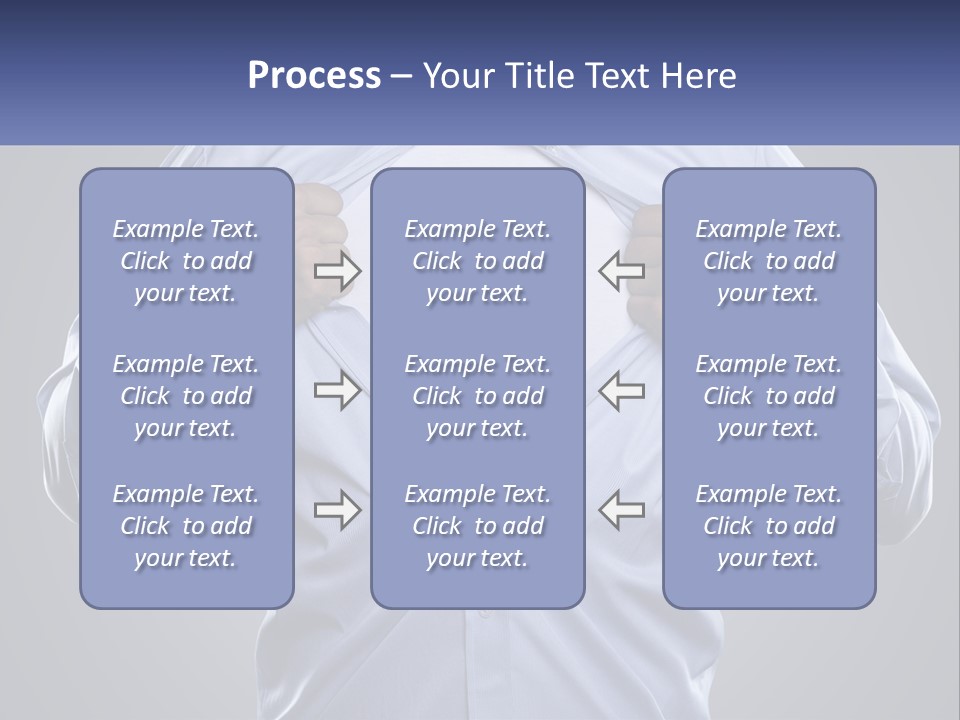 A Man In A Blue Shirt Is Opening His Shirt PowerPoint Template