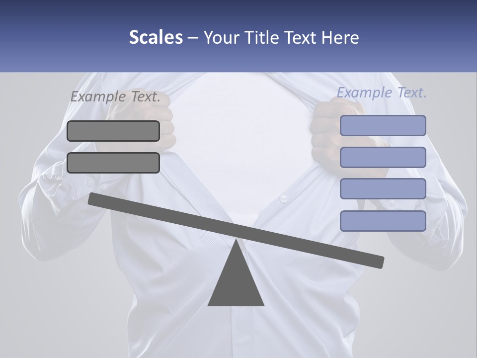 A Man In A Blue Shirt Is Opening His Shirt PowerPoint Template