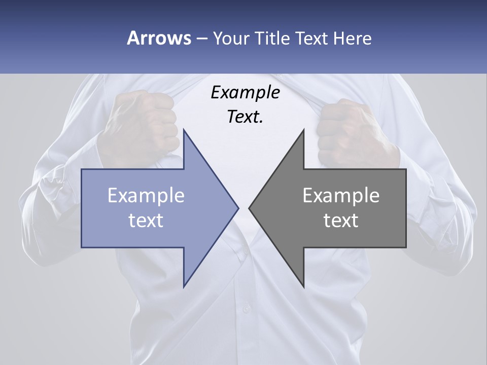 A Man In A Blue Shirt Is Opening His Shirt PowerPoint Template