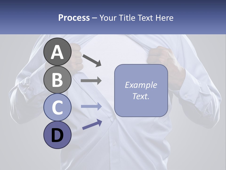 A Man In A Blue Shirt Is Opening His Shirt PowerPoint Template