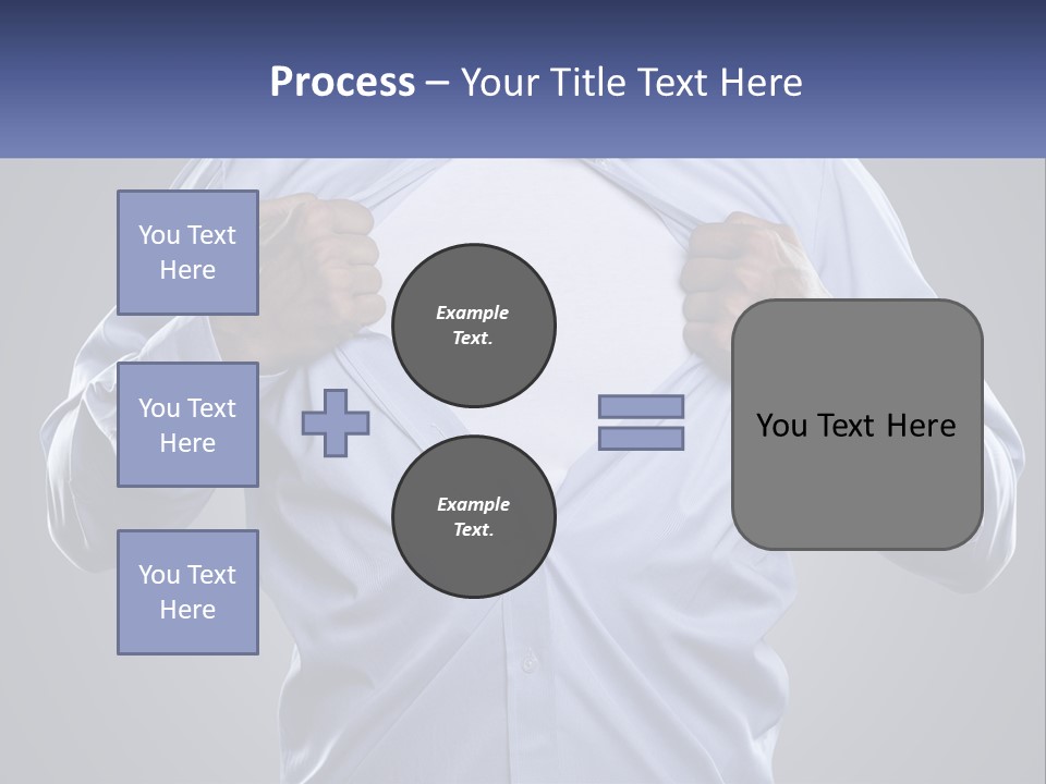 A Man In A Blue Shirt Is Opening His Shirt PowerPoint Template