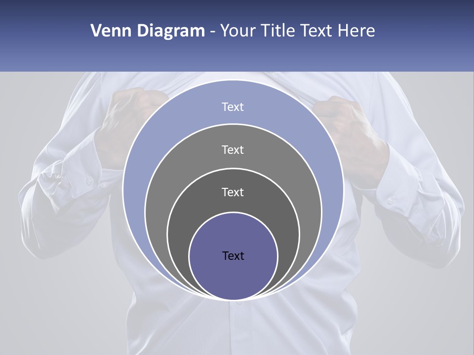 A Man In A Blue Shirt Is Opening His Shirt PowerPoint Template