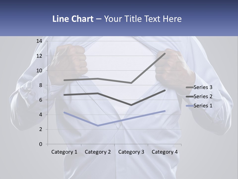 A Man In A Blue Shirt Is Opening His Shirt PowerPoint Template