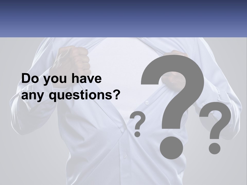 A Man In A Blue Shirt Is Opening His Shirt PowerPoint Template