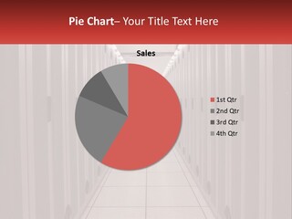 A Long Row Of Servers In A Data Center PowerPoint Template