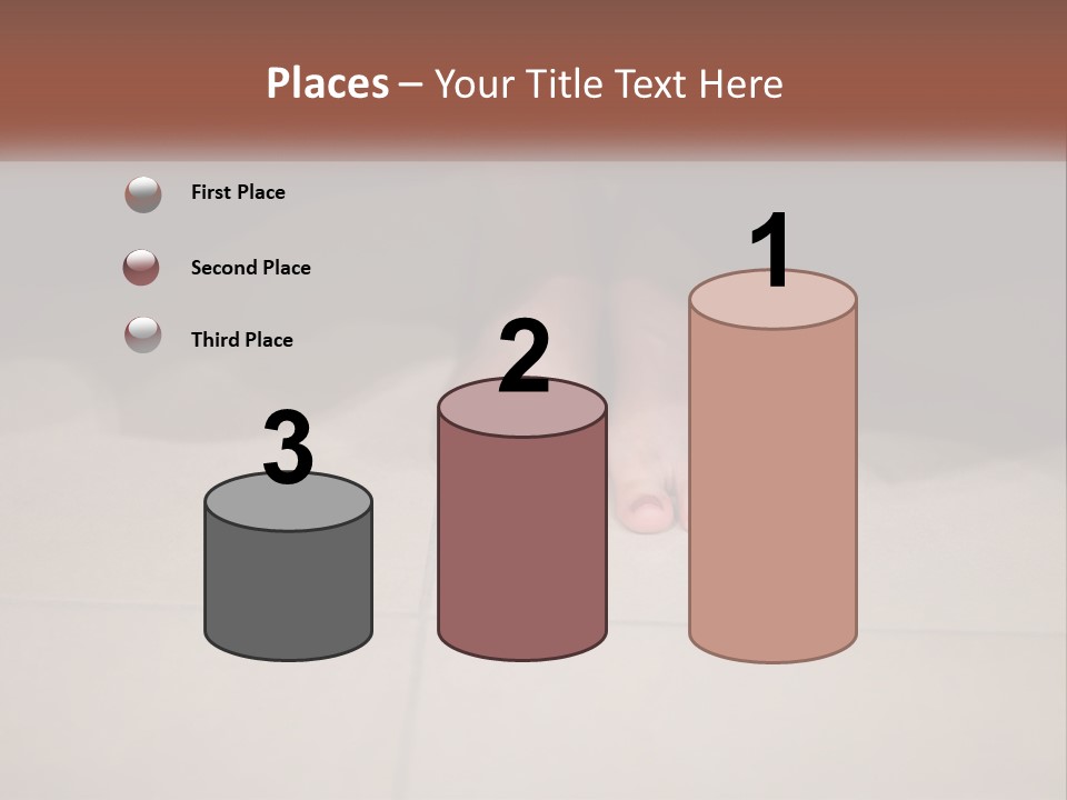 A Woman's Bare Feet On A Tile Floor PowerPoint Template