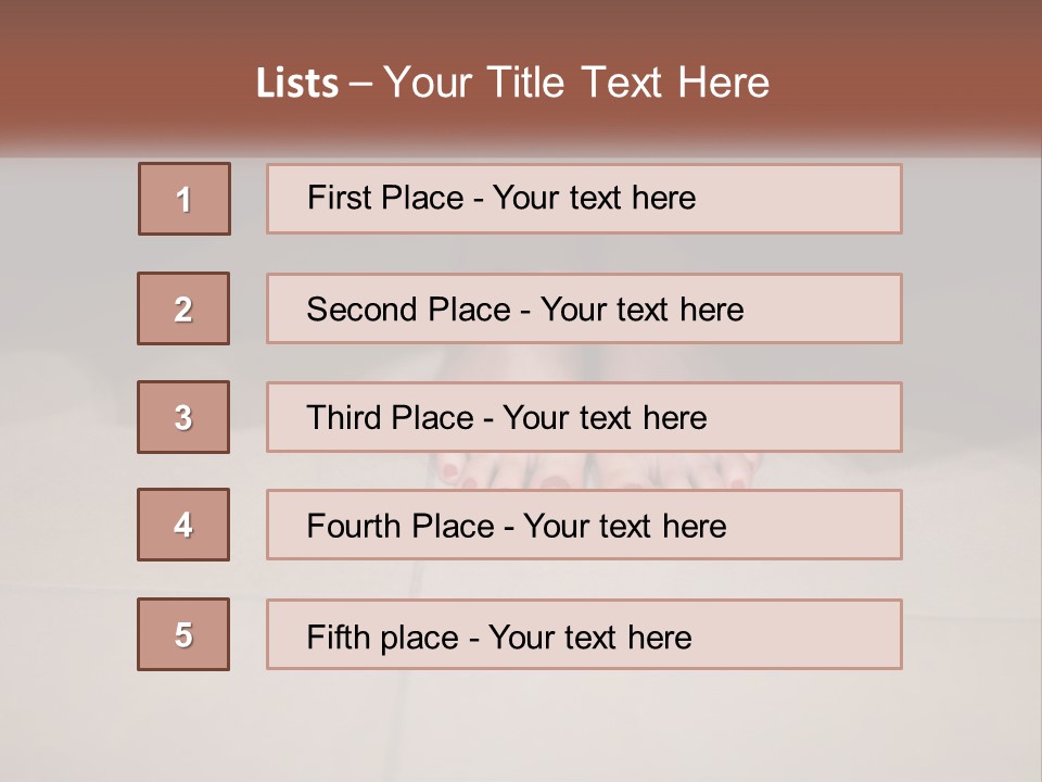 A Woman's Bare Feet On A Tile Floor PowerPoint Template