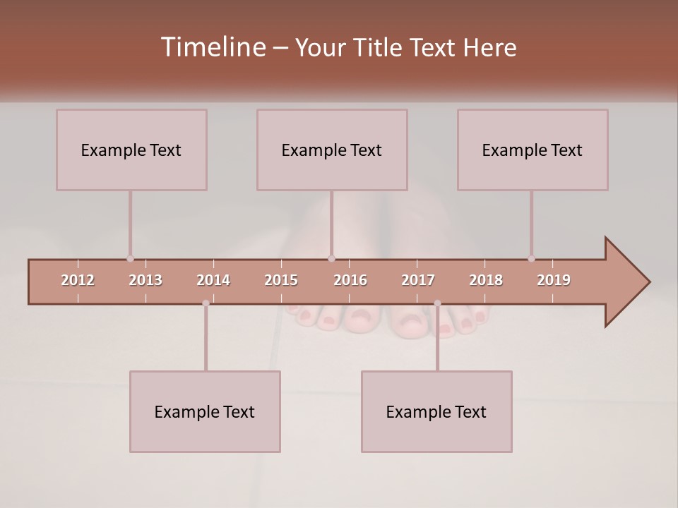 A Woman's Bare Feet On A Tile Floor PowerPoint Template