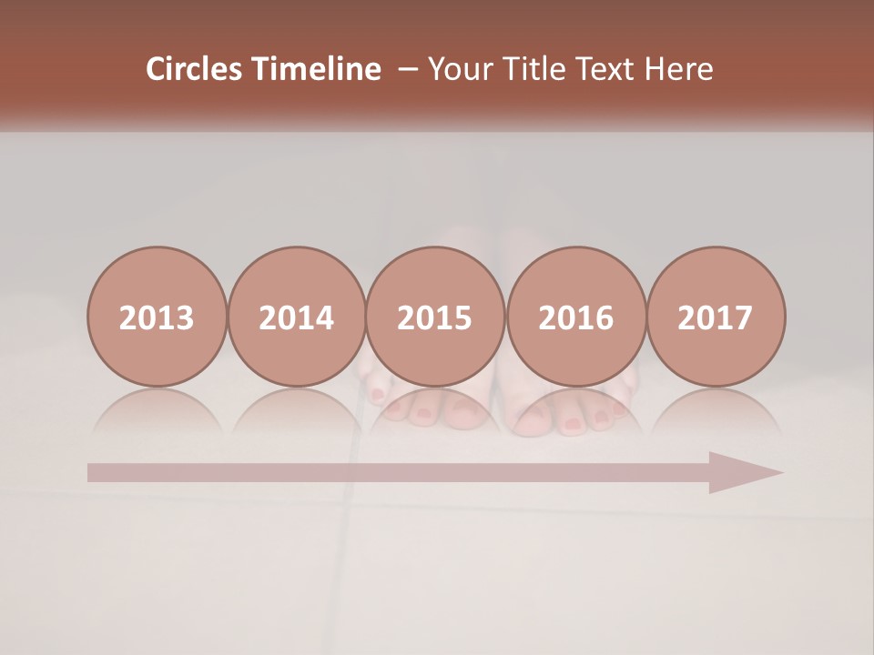 A Woman's Bare Feet On A Tile Floor PowerPoint Template