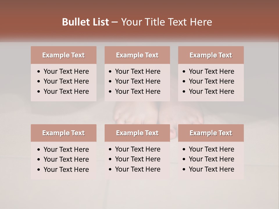 A Woman's Bare Feet On A Tile Floor PowerPoint Template