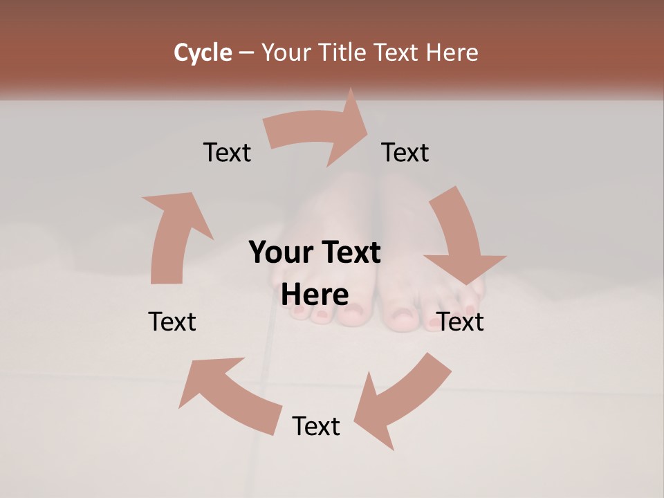 A Woman's Bare Feet On A Tile Floor PowerPoint Template