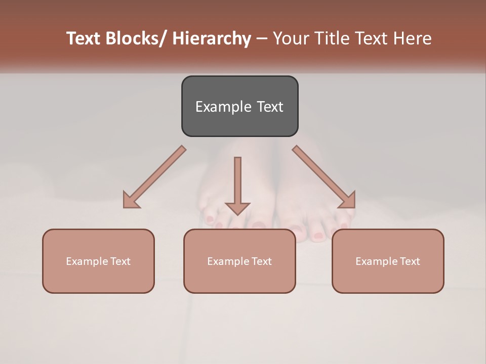 A Woman's Bare Feet On A Tile Floor PowerPoint Template