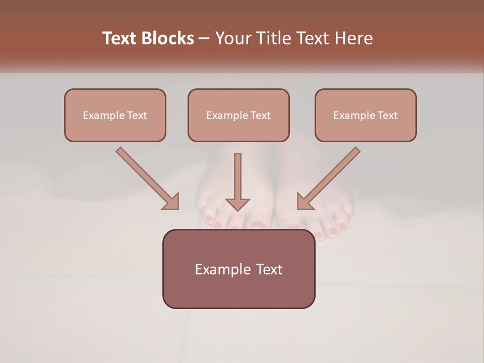A Woman's Bare Feet On A Tile Floor PowerPoint Template