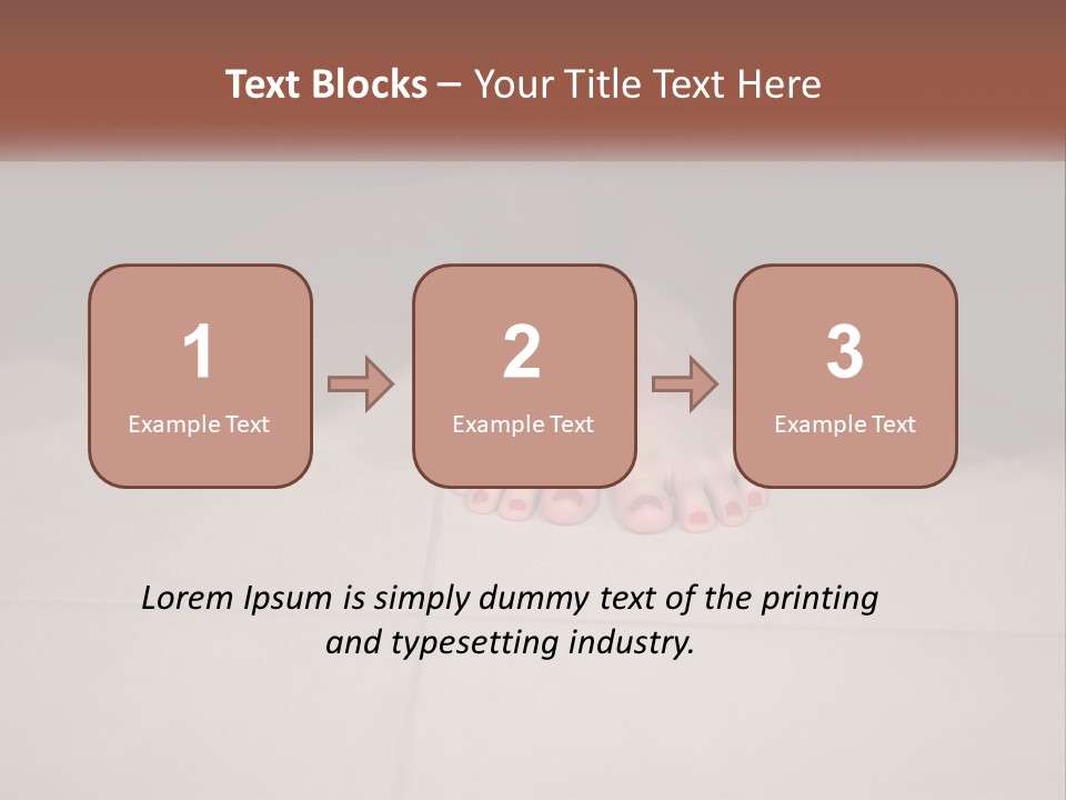 A Woman's Bare Feet On A Tile Floor PowerPoint Template