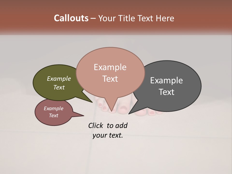 A Woman's Bare Feet On A Tile Floor PowerPoint Template