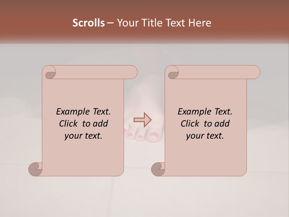A Woman's Bare Feet On A Tile Floor PowerPoint Template