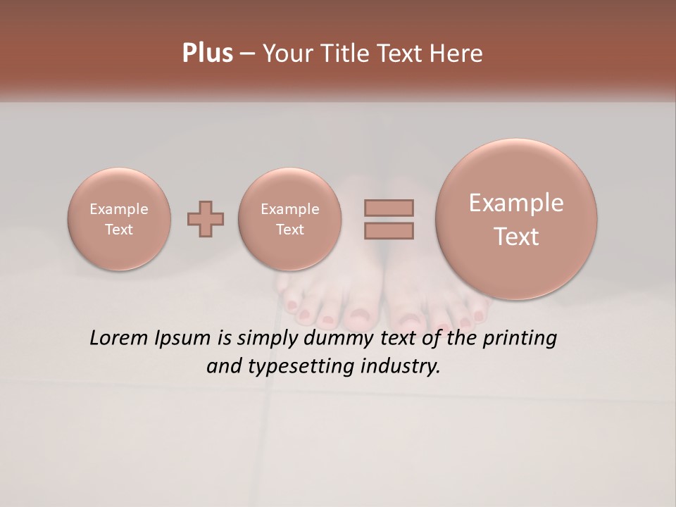 A Woman's Bare Feet On A Tile Floor PowerPoint Template