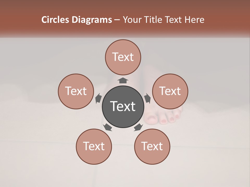 A Woman's Bare Feet On A Tile Floor PowerPoint Template