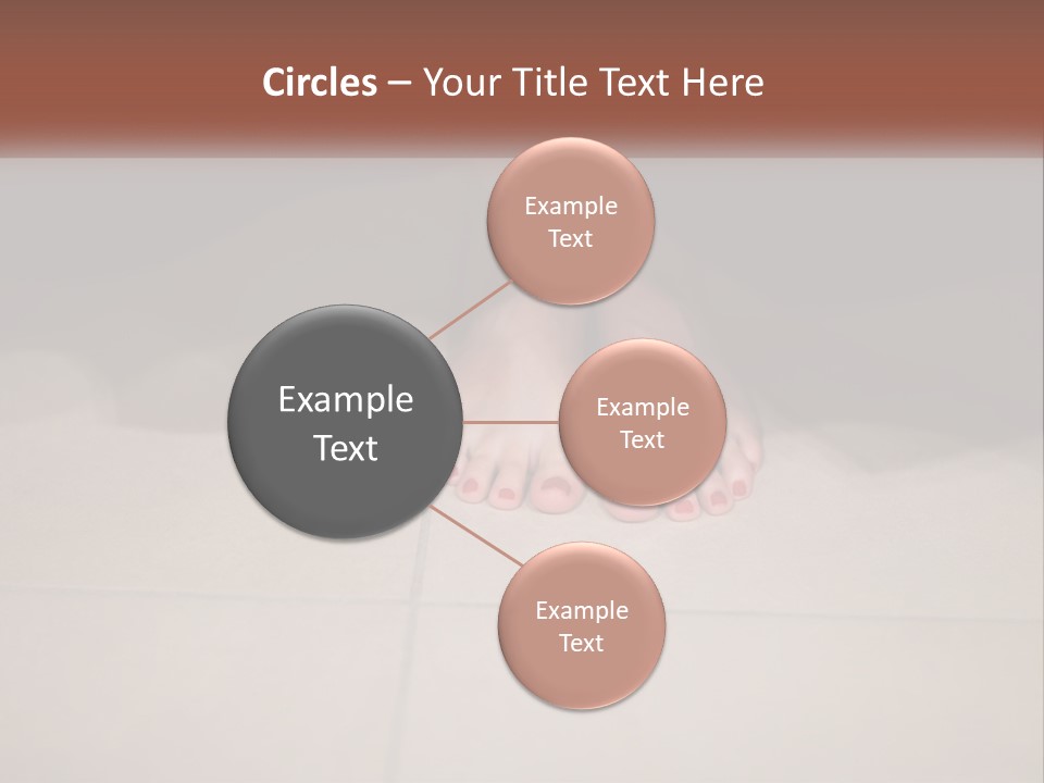 A Woman's Bare Feet On A Tile Floor PowerPoint Template