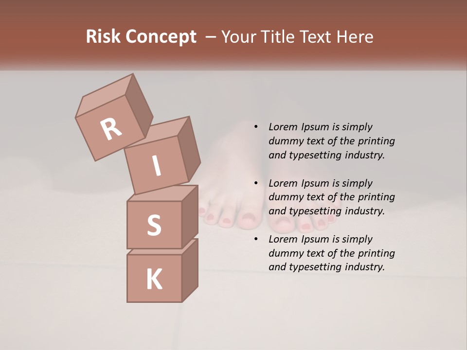 A Woman's Bare Feet On A Tile Floor PowerPoint Template