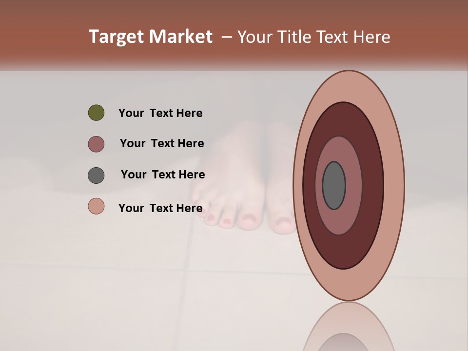 A Woman's Bare Feet On A Tile Floor PowerPoint Template