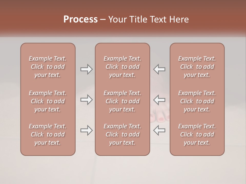 A Woman's Bare Feet On A Tile Floor PowerPoint Template