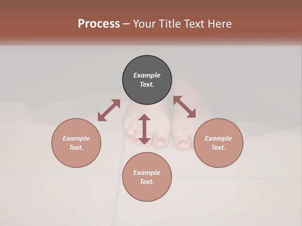 A Woman's Bare Feet On A Tile Floor PowerPoint Template