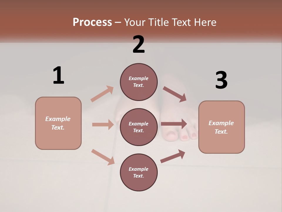 A Woman's Bare Feet On A Tile Floor PowerPoint Template