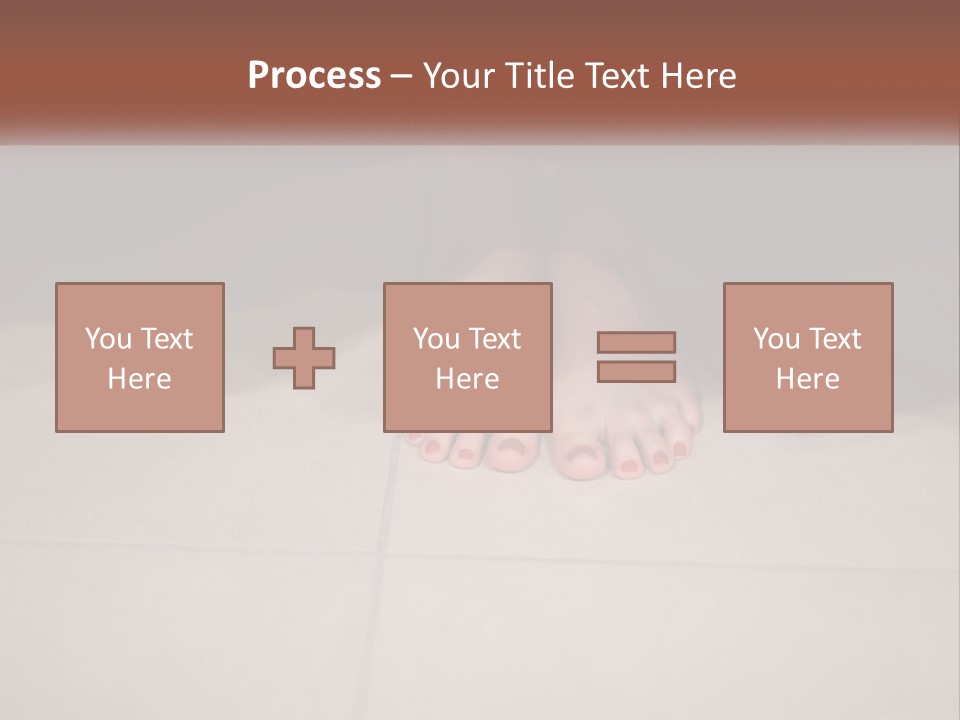 A Woman's Bare Feet On A Tile Floor PowerPoint Template