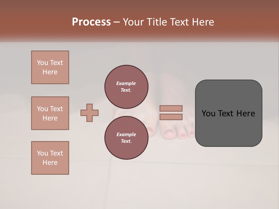 A Woman's Bare Feet On A Tile Floor PowerPoint Template