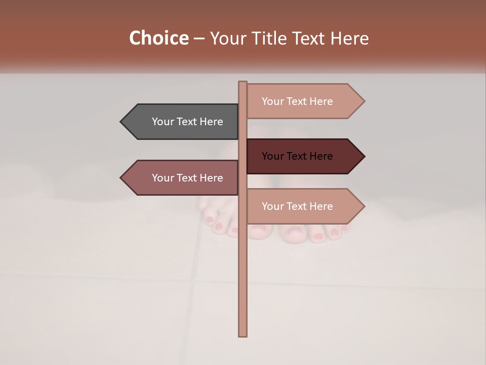 A Woman's Bare Feet On A Tile Floor PowerPoint Template