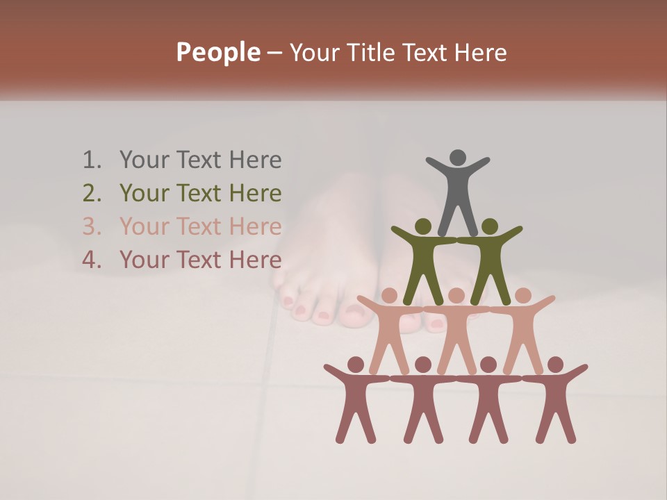 A Woman's Bare Feet On A Tile Floor PowerPoint Template
