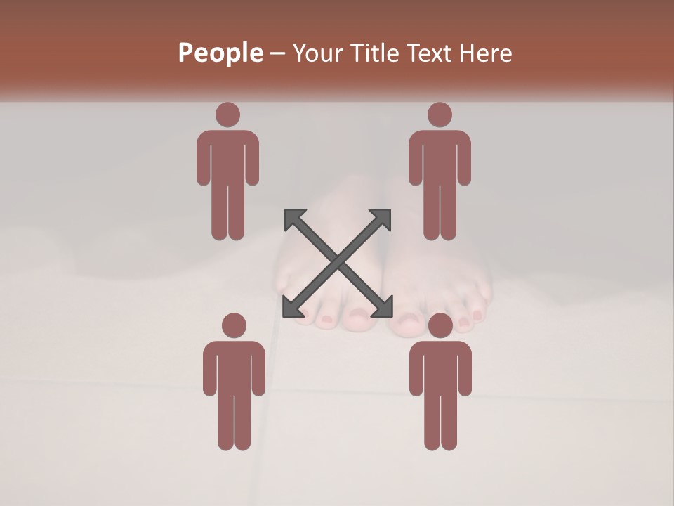 A Woman's Bare Feet On A Tile Floor PowerPoint Template