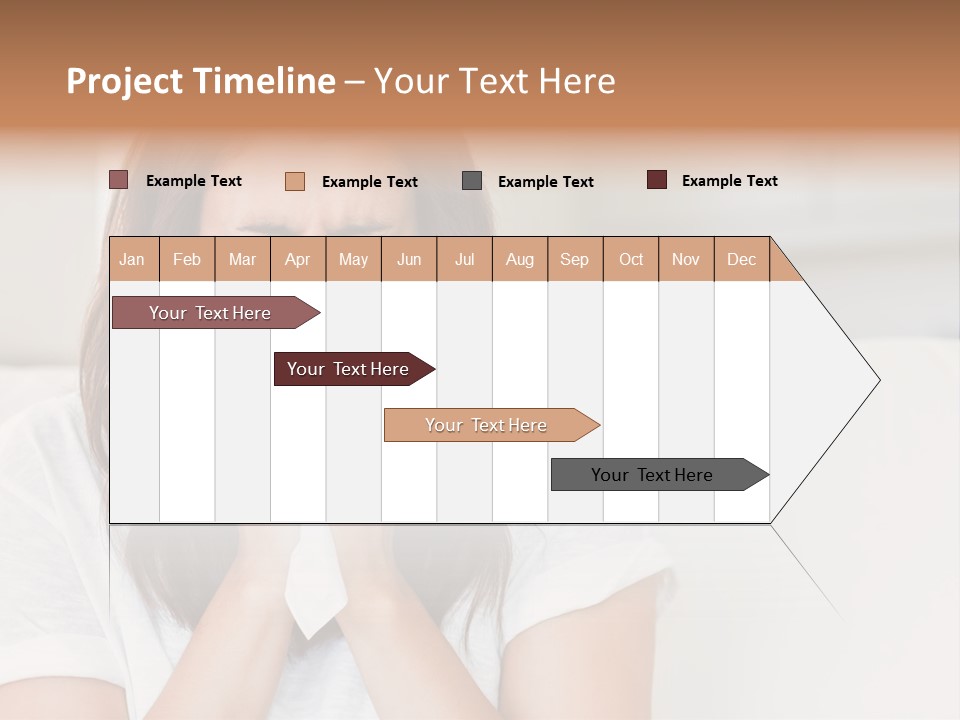 A Woman Blowing Her Nose While Sitting On A Couch PowerPoint Template