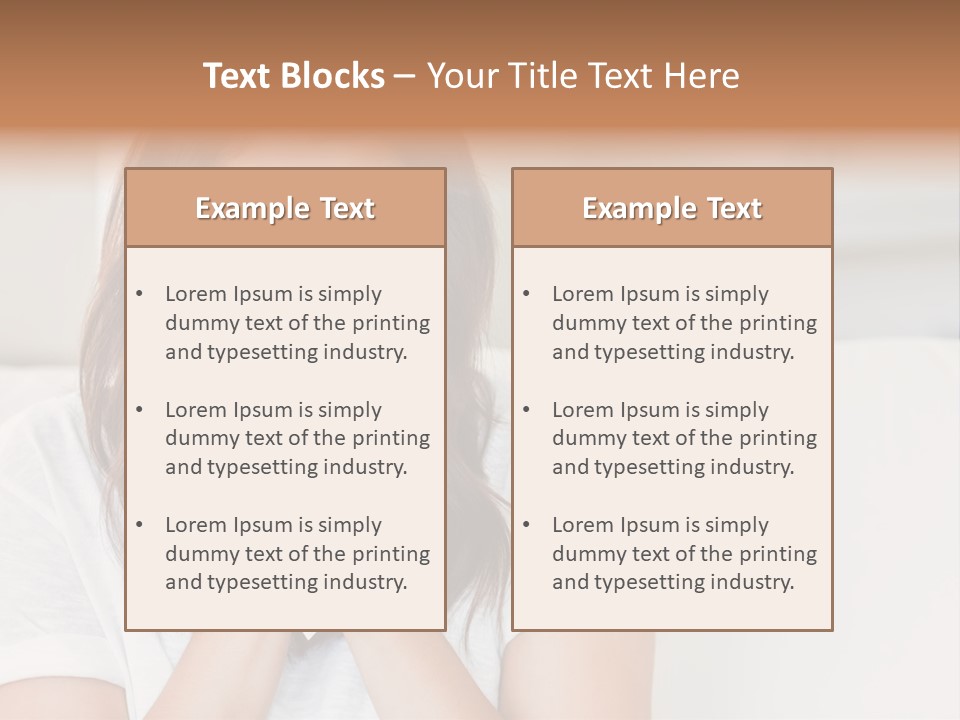 A Woman Blowing Her Nose While Sitting On A Couch PowerPoint Template