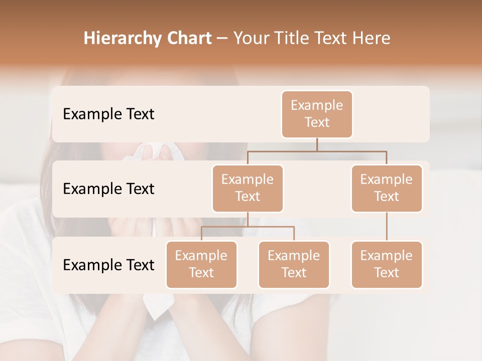 A Woman Blowing Her Nose While Sitting On A Couch PowerPoint Template