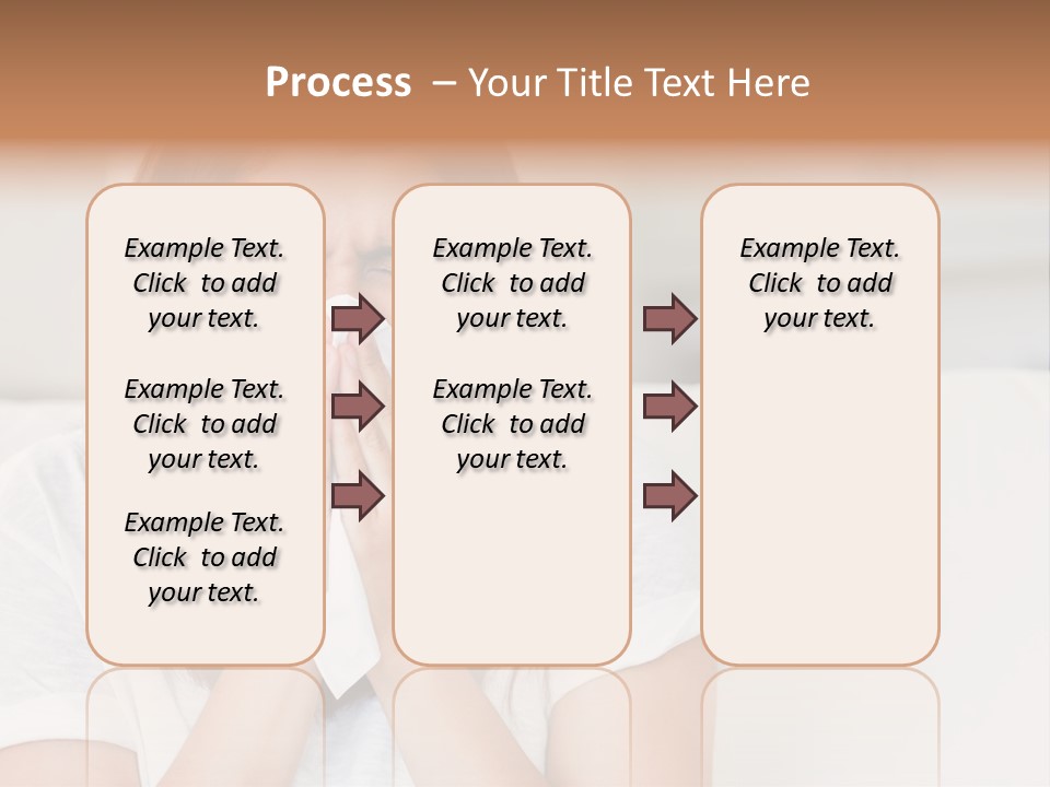 A Woman Blowing Her Nose While Sitting On A Couch PowerPoint Template