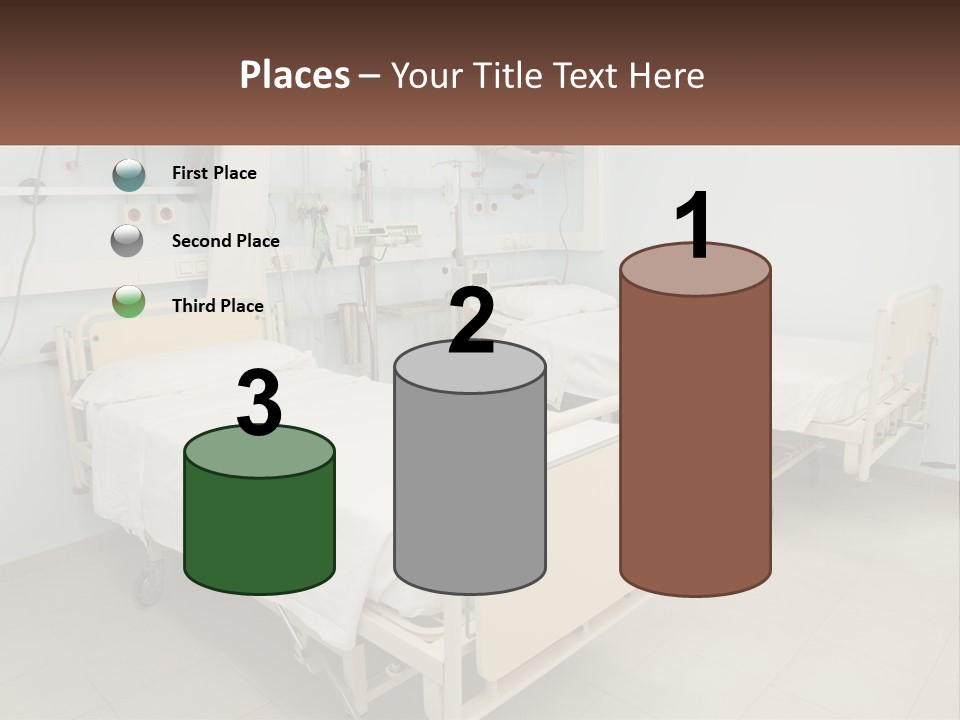 A Hospital Room With Two Beds And A Monitor PowerPoint Template