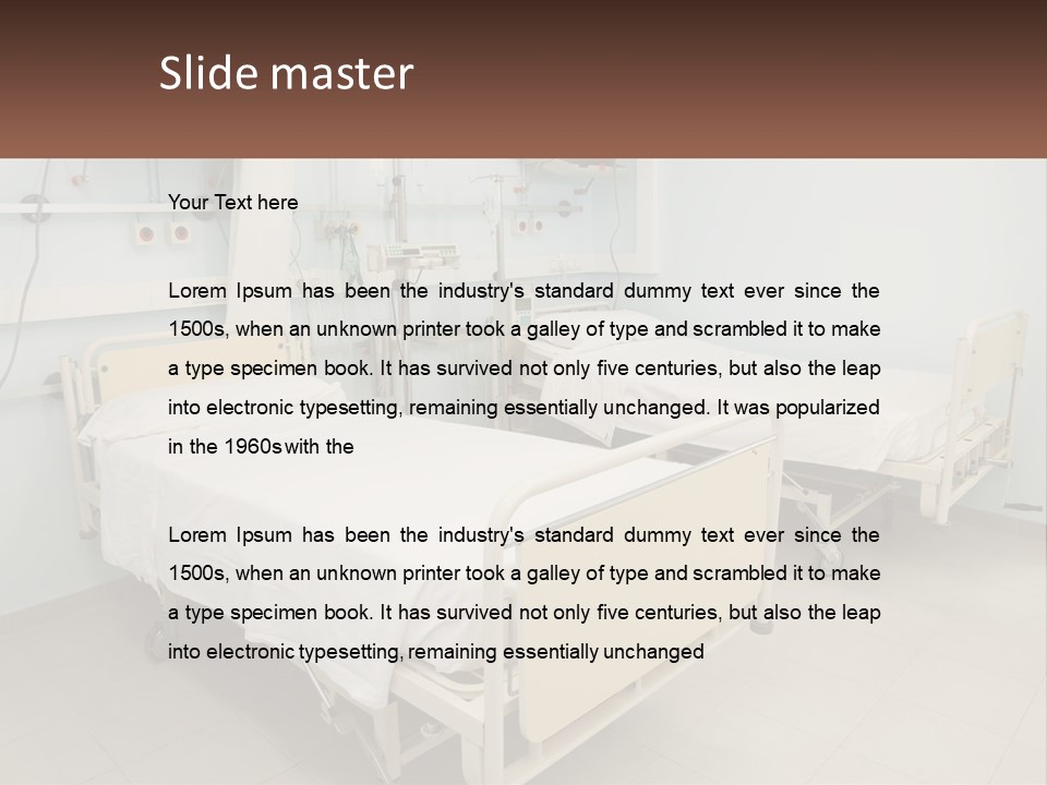 A Hospital Room With Two Beds And A Monitor PowerPoint Template
