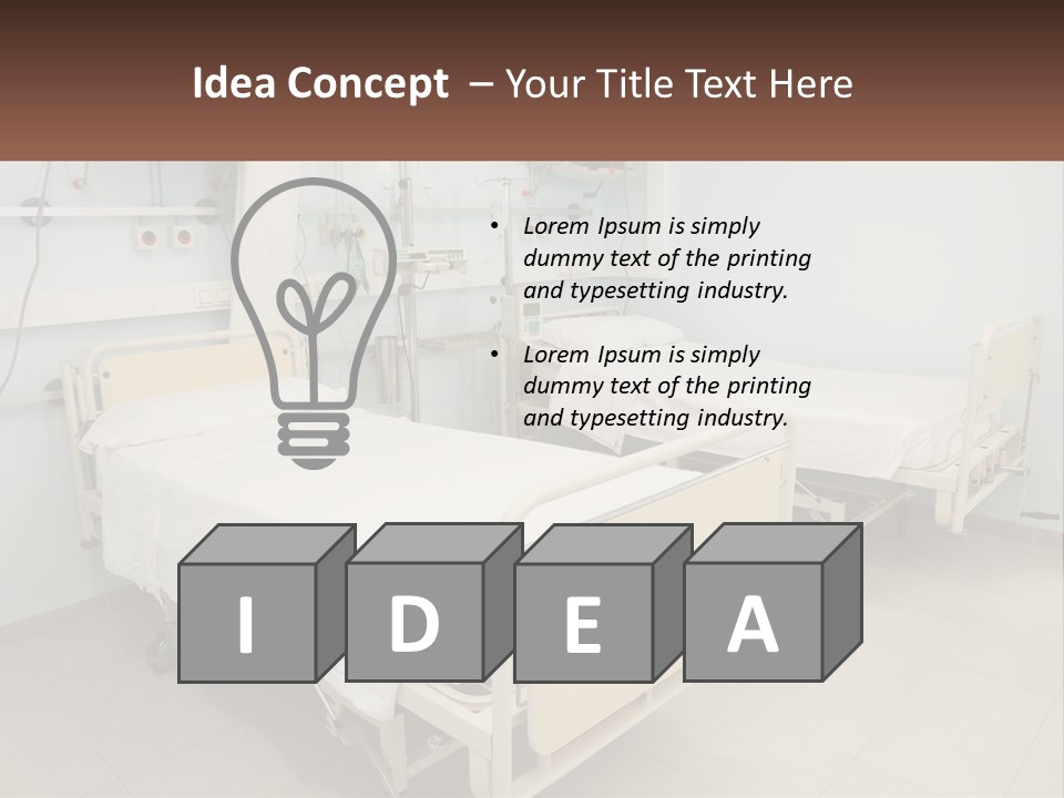 A Hospital Room With Two Beds And A Monitor PowerPoint Template